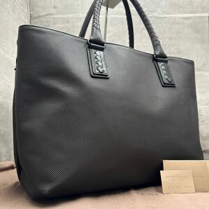 1円■高級/A4◎■ ボッテガヴェネタ BOTTEGA VENETA メンズ トートバッグ マルコポーロ ブリーフケース ビジネス PVC ブラック 黒 レザー