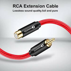 【美品】ANNNWZZD RCA 同軸オーディオケーブル RCA（オス） to RCA（メス） スピーカーケーブル （長さ　2メートル）