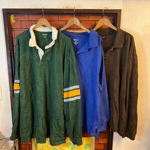 長袖ポロシャツ　重ね着　ワーク　アウトドア　6枚セット　ビックサイズ　xxxl 3XL まとめ売り　100円スタート アメリカ古着