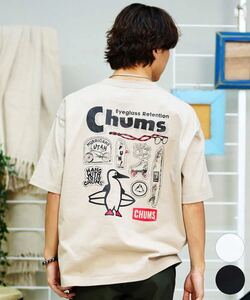 CHUMS チャムス メンズ 半袖 Tシャツ アーカイブ デザイン ヘビー コットン CH01-2413 ムラサキスポーツ限定　L