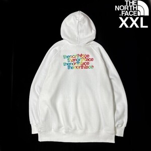 1円～!売切!【正規新品】THE NORTH FACE◆W GRAPHIC INJECTION HOODIE パーカー US限定 大きいサイズ 裏起毛 男女兼用(XXL)白 181130-10