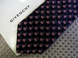 ♪32363D♪状態並品【花 カタツムリ 総ロゴ 柄】ジバンシィ【GIVENCHY】ネクタイ