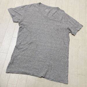 3925☆ TOMORROLAND トゥモローランド トップス VネックTシャツ 半袖Tシャツ メンズ L グレー