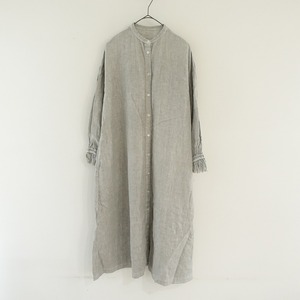 【定価2.8万】ネストローブ nest Robe *バンドカラーラッフル袖ワンピース*Fフロントボタン羽織りローブ(1-2407-328)【41H42】