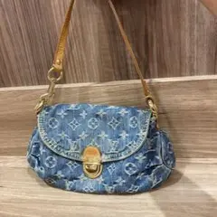 LOUIS VUITTON モノグラムデニム ミニプリーティ ショルダーバッグ