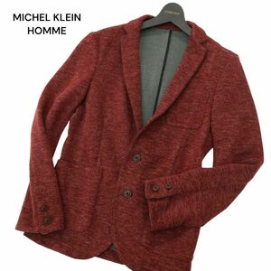 MICHEL KLEIN HOMME ミッシェルクラン オム 秋冬★ 2B アンコン ジャージー テーラード ジャケット Sz.48　メンズ　A4T07455_6#N