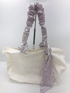 ◇ Θ snidel home ロゴプリント サテンリボン トートバッグ オフホワイト パープル系 レディース E