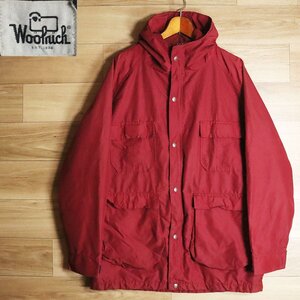 N8J/Y7.30-6　70s　ヴィンテージ　アメリカ製　WOOLRICH　ウールリッチ　マウンテンパーカ　コットンナイロン　L　レッド　アメリカ古着