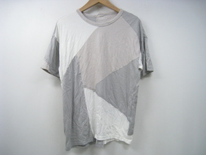 STUDIOUS ステュディオス Tシャツ 半袖 切替 白×グレー×ベージュ ホワイト サイズ2