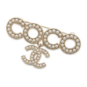 シャネル ブローチ ココマーク COCO ロゴ メタル フェイクパール CHANEL アクセサリー 【安心保証】