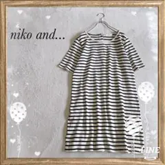 【niko and...】半袖 ワンピース カットソー チュニック ストライプ