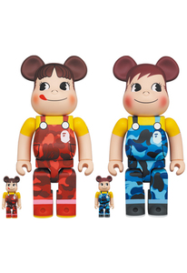 新品 未開封 BE@RBRICK BAPE ペコちゃん & ポコちゃん 100％ & 400％ 4体セット メディコムトイ MEDICOM TOY ベアブリック エイプ ベイプ