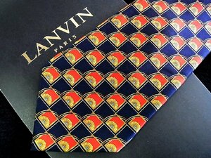 ♪今週の特売980円～♪2543♪良品【LANVIN】ランバン【花 デザイン フレーム 柄】ネクタイ♪