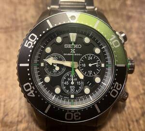 美品　SEIKO DIVE’S 200ｍ プロスペックス　グリーン　クロノグラフ　ソーラー　デイトナ　