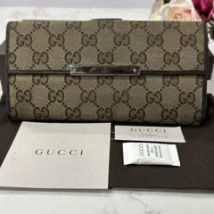 新品同様‼️ グッチ　GUCCI 財布　二つ折り　長財布　GGキャンバス