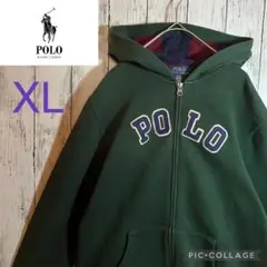 POLO RalphLaurenラルフローレン　パーカー　ジップアップ　XL 緑