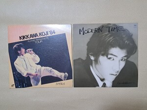 【ジャンク】 吉川晃司 LD レーザーディスク FLYING PARACHUTE TOUR / LPレコード MODERN TIME 2点セット