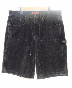 シュプリーム SUPREME 24SS WASHED CORDUROY DOUBLE KNEE PAINTER SHORT BLACK SIZE34 コーデュロイ ダブルニー ペインター ショーツ☆AA★