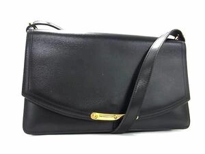 1円 ChristianDior クリスチャンディオール レザー ワンショルダーバッグ 肩掛け レディース ブラック系 BM3064