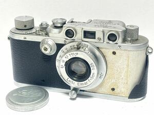 (21) Leica ライカ Ernst Leitz Wetzlar DRP レンジファインダー フィルムカメラ Leitz Elmar f=5cm 1:3.5シャッター確認済み