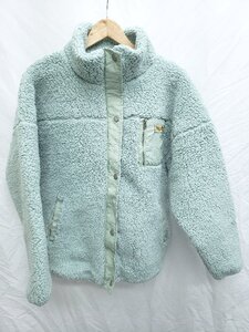 ■ Roxy ロキシー ボア ジップアップ 長袖 ジャケット サイズL ミントグリーン系 レディース P