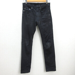 H■ITALY製■ニールバレット/NEIL BARRETT SKINNY FIT ダメージ加工 スキニーパンツ【29】黒/MENS■32【中古】