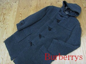 ★バーバリー Burberrys★メンズ ダッフルコート 裏ノバチェック イングランド製 グレー★R60616004B