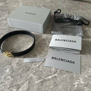 【BALENCIAGA】レザー チョーカー ブレスレット クロコ BBロゴ バレンシアガ