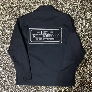 美品 NEIGHBORHOOD FUCK EM ワッペン ドリズラー ジャケット S ブラック×グレー ネイバーフッド BAR&SHIELD JACKET