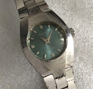 RADO Ficino 手巻 レディース 水色 ウォッチ 時計 ブレスレット 機械式 VINTAGE アンティーク 好きに も ドレス フォーマル ラドー 