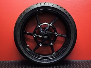 140【評価A】 ドゥカティ ムルティストラーダ1000S 純正 brembo ブレンボ フロント ホイール MT3.50×17 黒ブラック タイヤ 山2分 