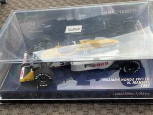 ミニチャンプス　1/43　ウイリアムス ホンダ FW11B N.マンセル 1987　used 良品