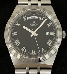 ほぼ未使用　TUDOR チューダー ロイヤル ウォッチ デイデイト 41mm SS ブラック 自動巻き 完品 ギャラ有り