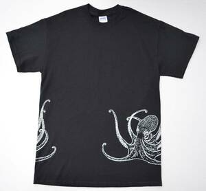 タコTシャツ、メンズ半袖、送料無料、釣り、蛸、魚Tシャツ、Mサイズ