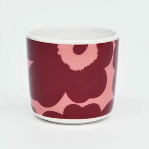 marimekko マリメッコ ラテマグ 新品 UNIKKO ウニッコ ダークレッド×パウダー