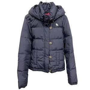 Abercrombie＆Fitch ダウンジャケット フード脱着可 長袖 ポリ100%(ダウン80%＋フェザー20%) XL LL (4) ネイビー レディース(キッズ？)