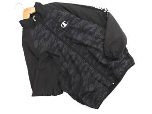 Champion チャンピオン 裏起毛 切替 トラック ジャケット 160cm 黒 ◇■ ☆ eja9 子供服