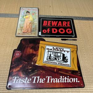 original budweiser バドワイザー 看板 BEWARE of dog 昭和レトロ taste the traditional