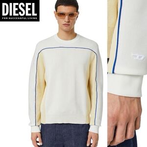 新品 未使用 タグ付き ★定価41,800円 DIESEL ディーゼル メンズ S Dロゴ刺繍 プルオーバー クルーネック ニット セーター 長袖 25