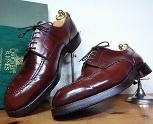 【美品/コードバン】英国製 CROCKETT&JONES/クロケット&ジョーンズ ONSLOW 325Last Uチップ 8E 26.5-27cm相応 送料無料/alden tricker