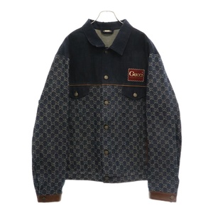 GUCCI グッチ 21SS Eco Washed Organic Denim Jacket エコ ウォッシュド ワッペンロゴ オーガニックデニムジャケット ブルー 649110 XDBIP