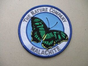 90s ネイチャーカンパニーTHE NATURE COMPANY『MALACHITE』刺繍ワッペン/マラカイト蝶チョウ蝶々アップリケ自然パッチpatches S78