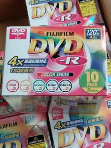 稀少廃盤品/日本製●FUJIFILM VDR120CX10 M 4X A DVD-R きれい録り 4倍速 ビデオ用 カラー10枚組 6個セット 計60枚