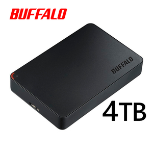 ★送料無料★美品★【BUFFALO　4TB　ポータブルHDD　ブラック】外付けハードディスク　シンプルデザイン&コンパクト USB3.1(Gen1)/USB3.0