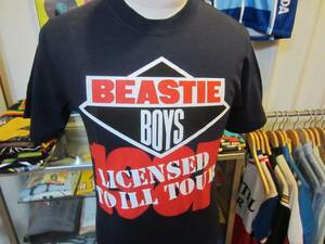 ビースティボーイズ オフィシャル Tシャツ BEASTIE BOYS OFFICIAL T-SHIRTS LICENSED TO ILL TOUR サイズS ネイビー 未使用 デッドストック