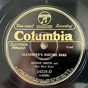 【S】BESSIE SMITH AND HER BLUE BOYS COLUMBIA Alexander’s Ragtime Band/ There’ll Be A Hot Time in The Old Town Tonight