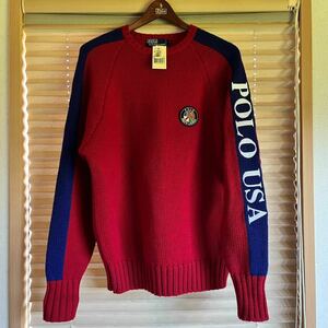 新品 激レア POLO RALPH LAUREN usa cookie sweater クッキー セーター rrl sport 1992 1993 stadium p wing snow beach circle ski