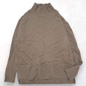 green label relaxin グリーンレーベルリラクシング カシミヤ アンゴラ ハイネック ニット セーター 茶 ブラウン レディース F