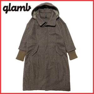 glamb グラム Rook balloon coat フード付き ハイネック リブ ウール レイヤード ロック バルーン ロング コート ジャケット ブルゾン 2