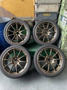 ホイール　ADVAN Racing RS3 18x9J 100. 5穴　inset 50 タイヤ　ヨコハマ　アドバン A052 255/35-18 2.5分山　4本セット